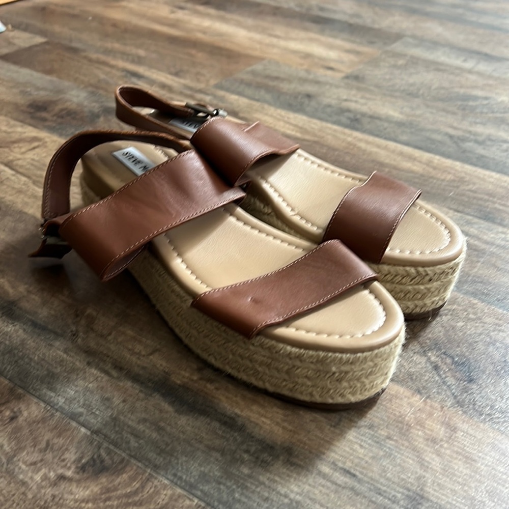 Brown platform sandals